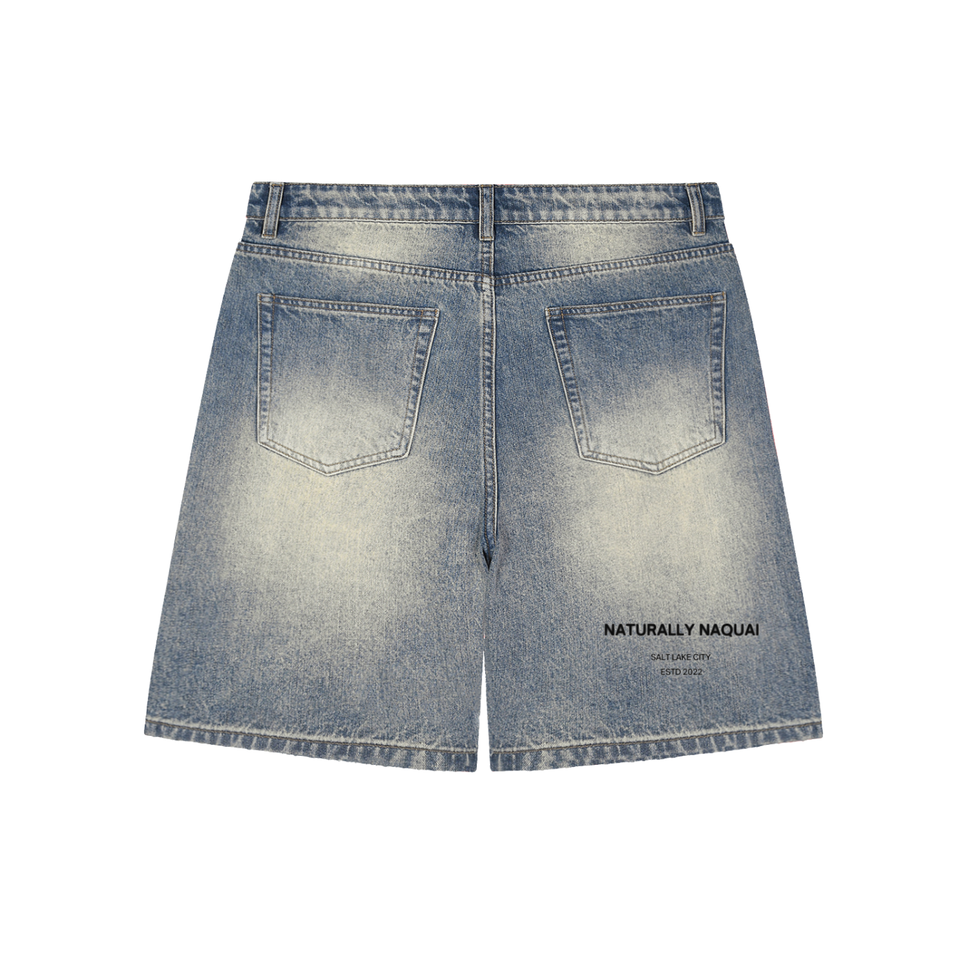 Faded Distressed Baggy Denim Shorts